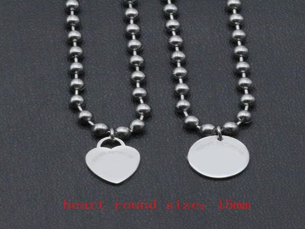 

logo luxury heart necklaces women stainless steel round pendant jewelry on the neck valentine day couple gifts for girlfriend acce4751261, Silver