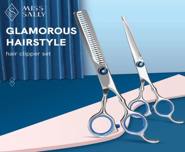 

miss sally hair scissors 6 inch cutting thinning styling tool stainless steel salon hairdressing shears regular flat teeth blade5307838