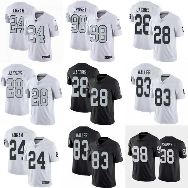 

2023 football jerseys men woman youth las vegas''raiders''jersey 83 darren waller 28 josh jacobs 24 johnathan abram 98 m, Black;red