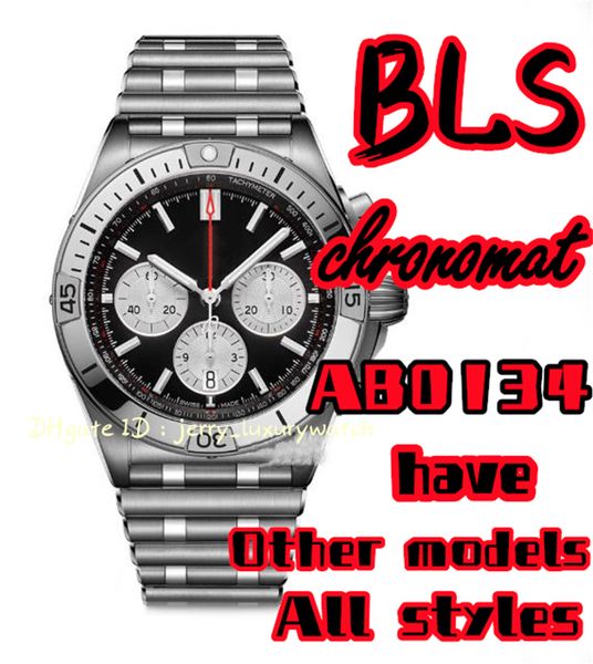 

bls bre chronomat ab0134 luxury men's watch chronograph 42mm with asia 7750 self-winding mechanical movement diameter 300 meters waterp, Slivery;brown