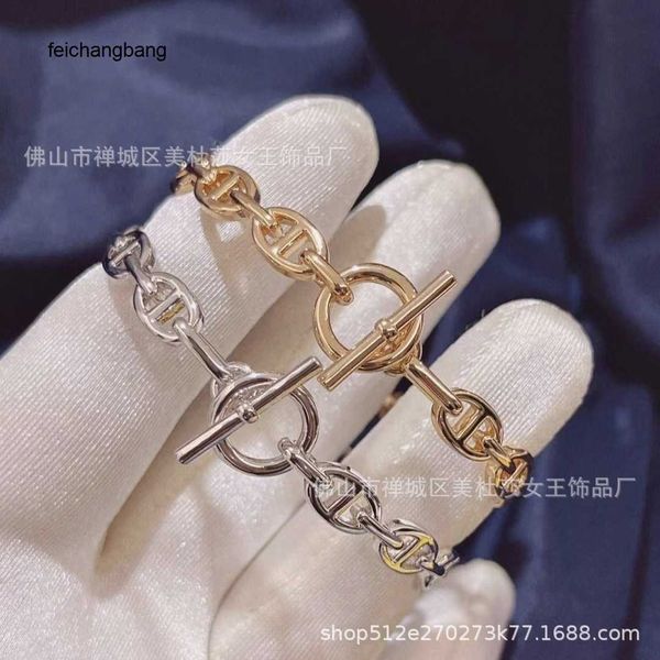 

luxury h ermes designer bracelets v gold plated mijin h home ot pig nose female smooth face, Black