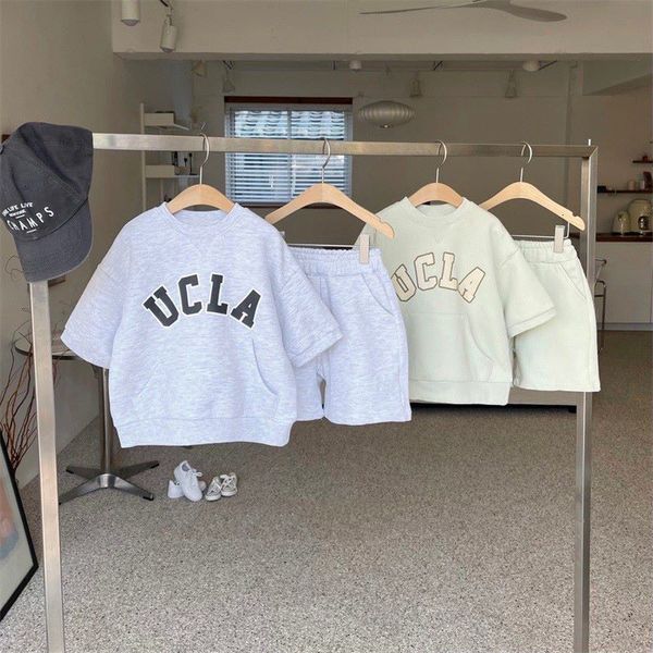 

setssuits 2023 fashion summer kids clothes suit sweatershirt and pants 2pc set letter print boys 230510