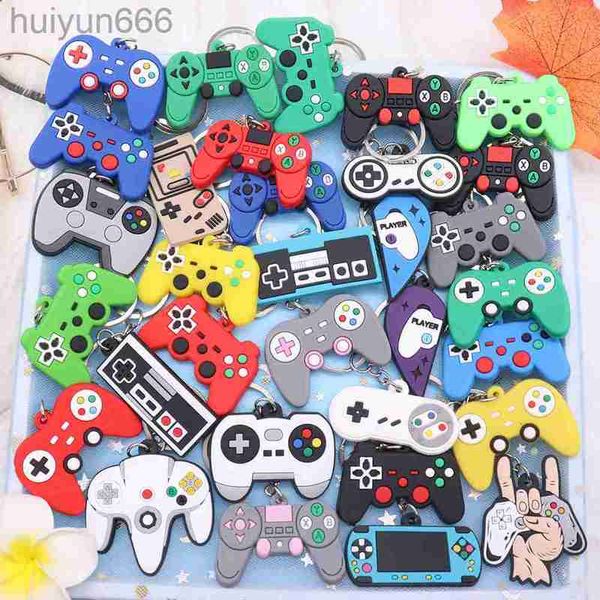 

new arrival 200pcs pvc game machine keychain keyring cute gamepad joystick key chain keychains bag car hanging fit men boy keys, Silver