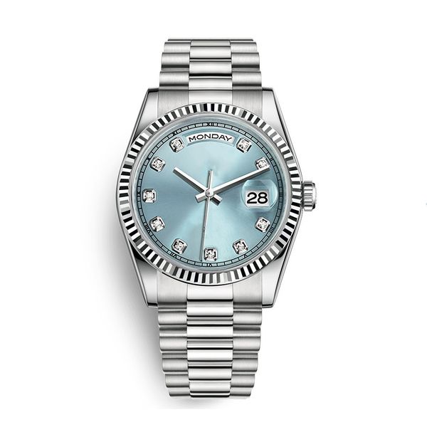 

men's watch automatic movement all stainless steel watch waterproof diamond studded wrist watch, Slivery;brown