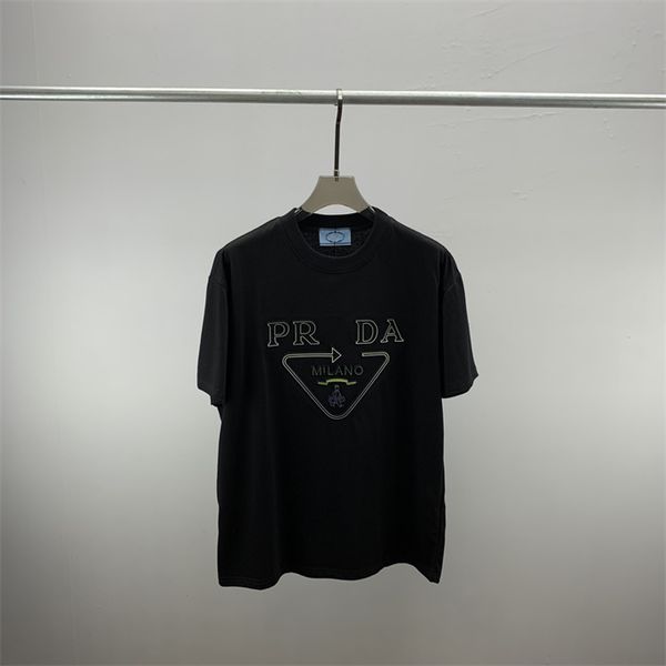 

2023 summer new fashion luxury short sleeve t-shirt round neck cotton letter classic short sleeve t-shirt#052, White;black