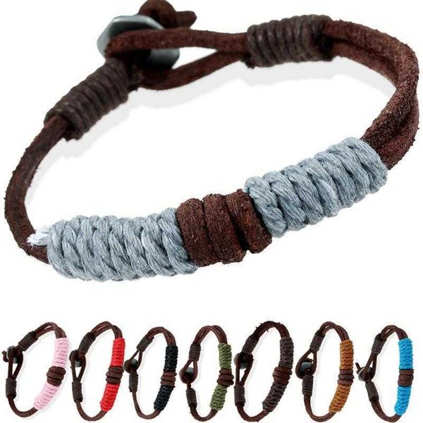 

jewelry vintage weave cattle leather bracelet couple genuine, Golden;silver