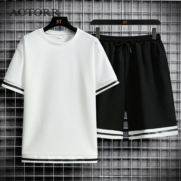 

men's tracksuits men's sets japanese korean style tshirt shorts 2 piece set male summer casual suit outdoor short sleeve tracksuit, Gray