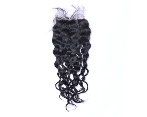 

natural wave 4x4 human hair lace closures natural black bleached knots preplucked9795508, Black;brown