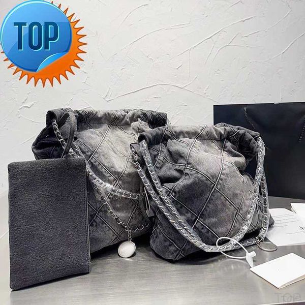 

channel 22 denim grand shopping bag tote travel designer woman sling body most expensive handbag with si