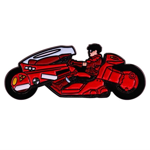 

racing red motorcycle pin cute anime movies games hard enamel pins collect metal cartoon brooch backpack hat bag collar lapel badges, Blue