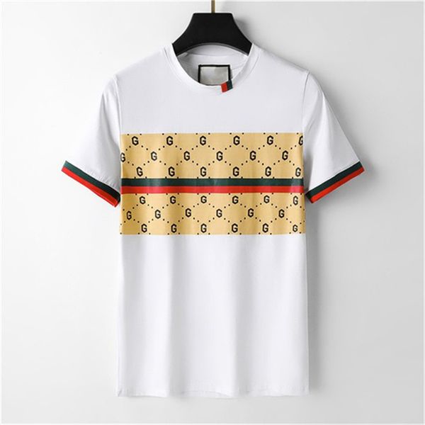 

men's t-shirt men's designer tide high-end cotton printed geometric pattern short sleeve fried street hip-hop shirt size m-xxxl d1, White;black