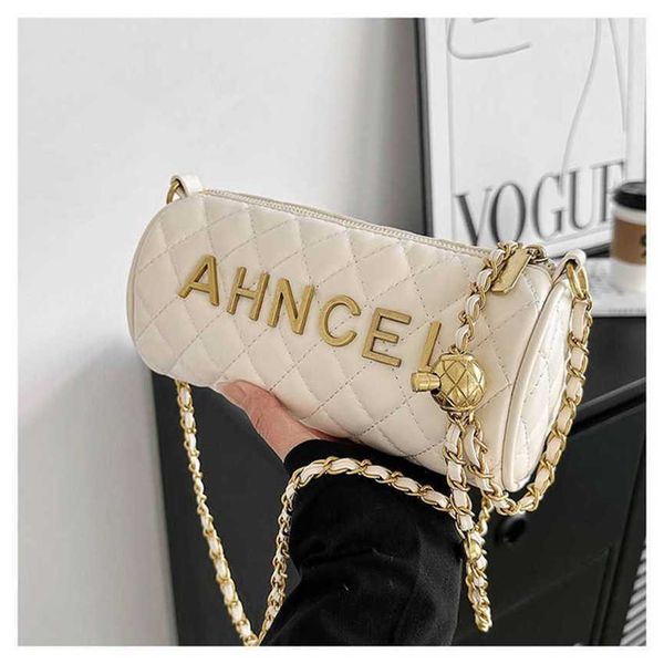 

30% off 2023 handbag trendy cylinder one shoulder casual classic lingge texture women's net red same style fashion bag