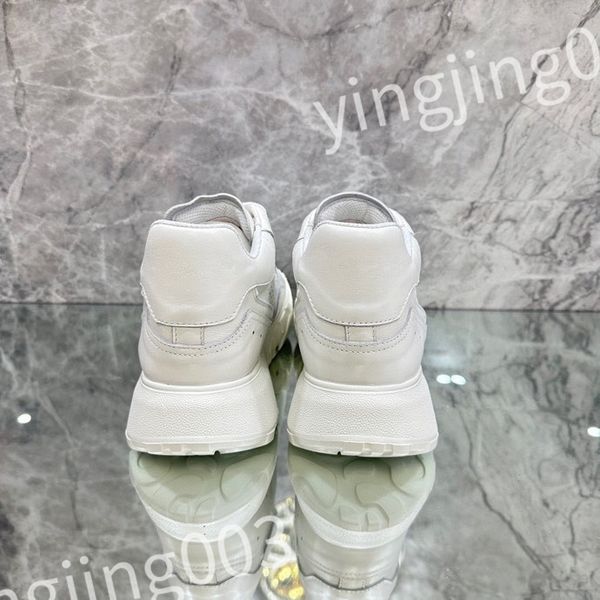 

designer woman shoe leather lace up men fashion platform sneakers white black mens womens casual shoes