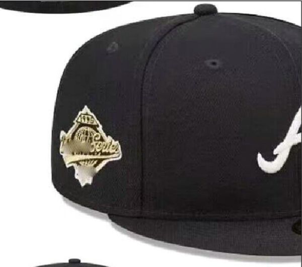 

2023 men's atlanta baseball fitted hats classic hip hop boston sport full closed design caps chapeau 1995 stitch heart " series&qu, Blue;gray