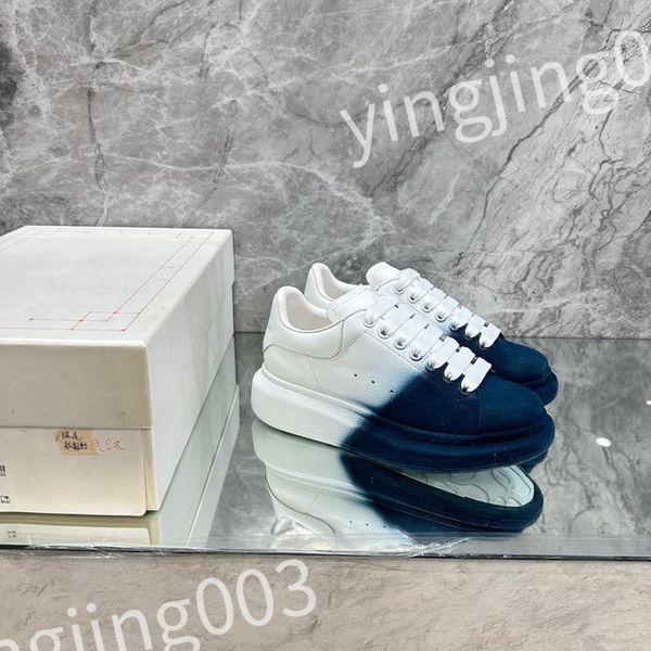 

luxurys designer woman's shoe leather lace up men fashion platform sneakers white black mens womens casual shoes