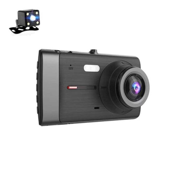

hd car security system dual lens 4 inch display 1080p driving recorder wide angle night vision vehicle double recording5000865