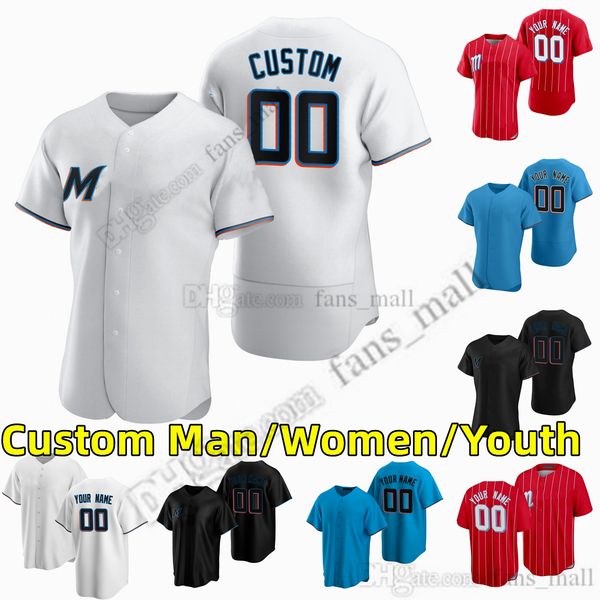 

2 jazz chisholm jr. s-6xl custom baseball jersey 12 jorge soler 22 sandy alcantara 16 jose fernandez 5 jon berti 15 brian anderson 47 johnny, Blue;black