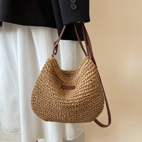 

evening bags womens straw bag for summer woven shoulder women basket bolsa messenger bohemian beach hand boho vacation 230510