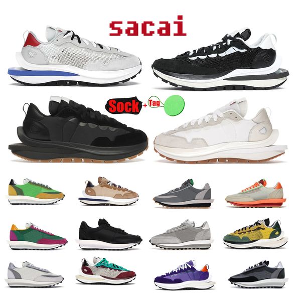 

2023 running shoes mens trainers outdoor sports sneakers nylon black white gum pine green gusto sacais vaporwaffle waffle men women ldv waff
