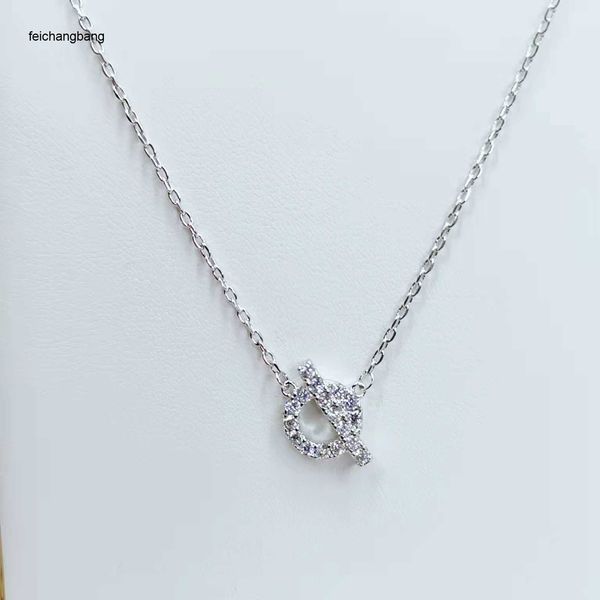 

luxury h ermes designer necklace better sale pig nose necklace full diamond small q clavicle chain tiktok style sales, Black