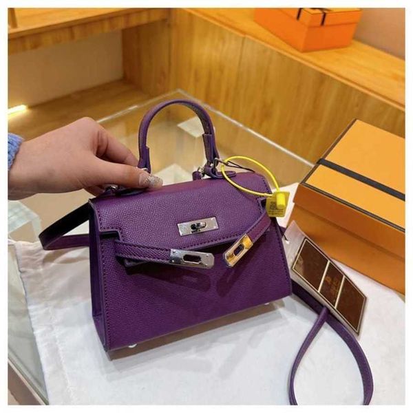 

27% off 2023 fashion hand silver kelly wide strap small silver buckle net red sea anemone purple portable shoulder messenger bag