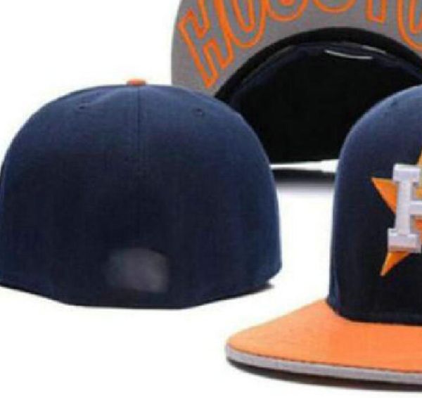 

2023 men's houston baseball full closed caps summer navy letter bone men women black color all 32 teams casual sport flat fitted hats s, Blue;gray