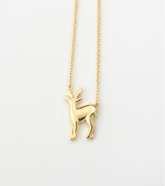 

1 sika deer elk antler pendant necklace christmas moose reindeer fawn animal clavicle simple children039s lucky woman mother me5768669, Silver