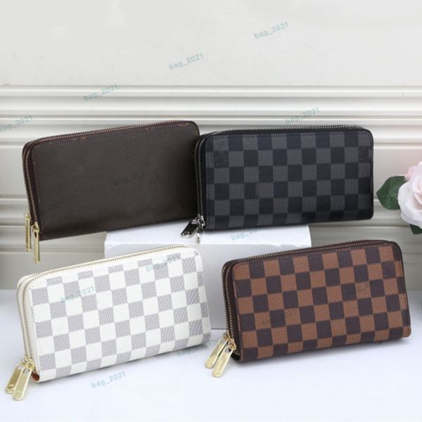 

double zipper wallets mens leather wallet holders for brown flower women purse monograms luxury purses cross body wallets zipper coin purse, Red;black