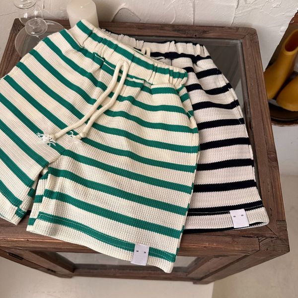 

shorts summer children casual striped knitted for boys korean style girls clothing 230510, Black