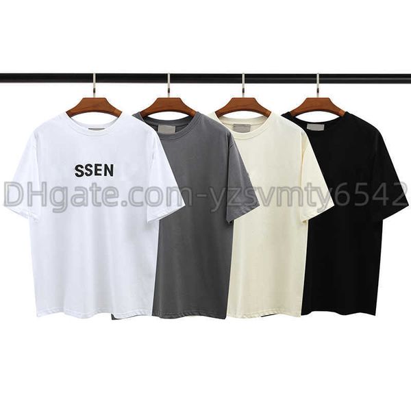 

designer mens t-shirts high-quality letter printing round neck short-sleeved black and white brown fashion men's and women's t-shi, Blue