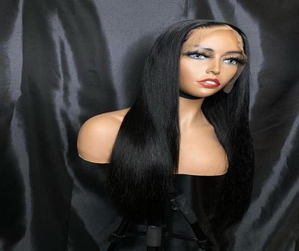 

closures 26inch 180density long silky straight synthetic lace front for women with baby hair heat resistant fiber daily4581316, Black;brown