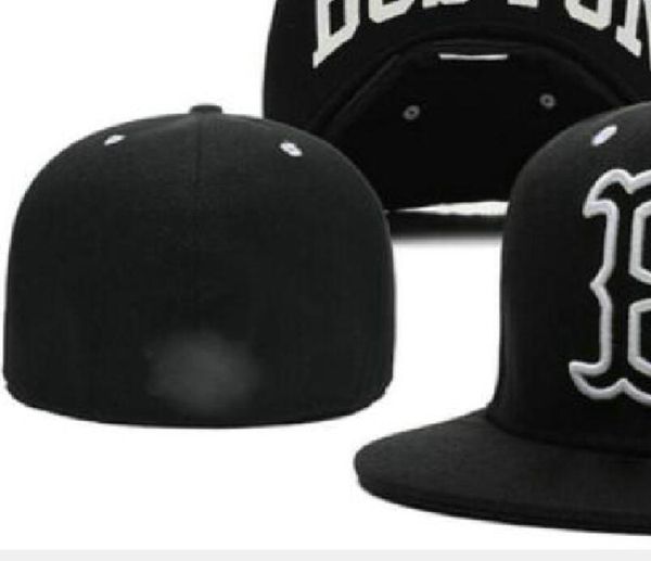 

2023 men's boston baseball full closed caps summer navy blue letter bone men women black color all 32 teams casual sport flat fitted ha, Blue;gray