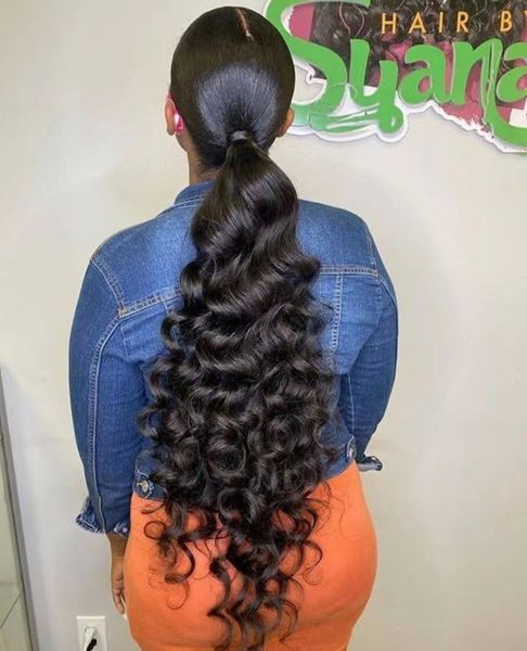 

long black hair ponytail hairstyle clip in human extension indique rose curly drawstring pony tail wraps clip in hairpiece 120g 140g 160g co