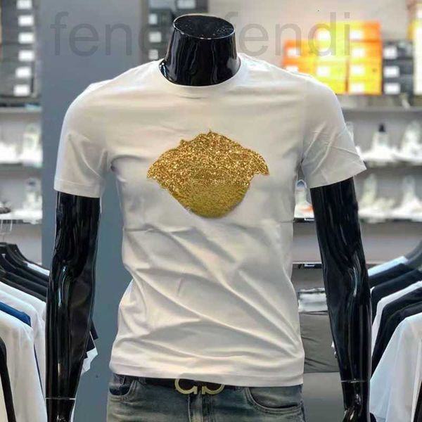 

men's t-shirts luxurioussuer short sleeve t shirt mens sweatshirt designer tshirt medusa sequins embroidery pullo tee fashion hip hop t, White;black