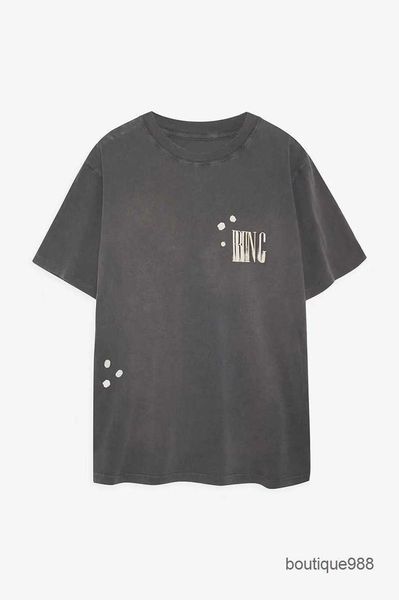 

23ss anine bing women fashion classic cotton tee ab new niche letter bing print t shirt washing tee women designer short-sleeved t-shirt, White