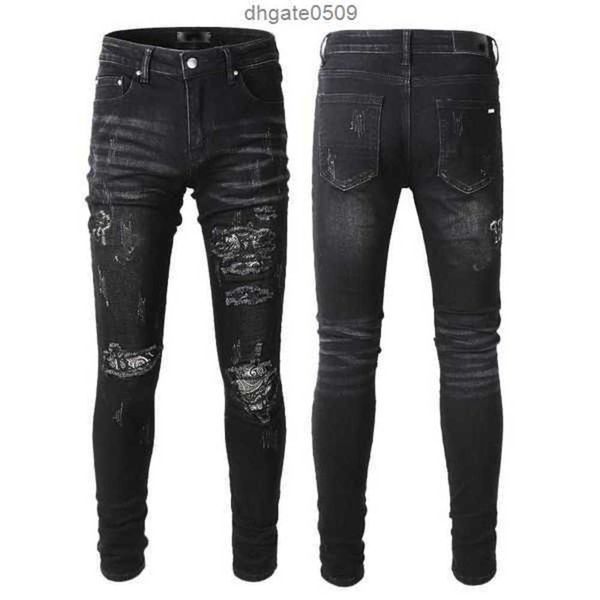 

2023 men's new arrivals amirs mens luxury designer denim jeans holes trousers jean coolguy biker pants man clothing n6lo, Blue