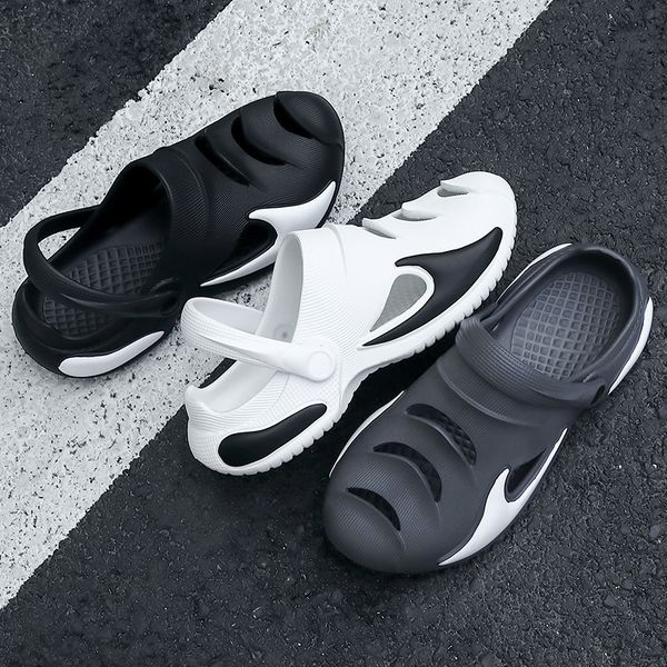 

sandals thick sole shoes man hollow out slippers nonslip women summer outdoor house couples bathroom soft flats 230510, Black