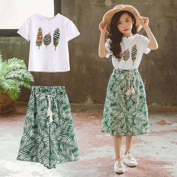 

clothing sets summer baby girls clothes outfits kids short sleeve pants children set 3 4 5 6 7 8 9 10 11 12 years 230511, White