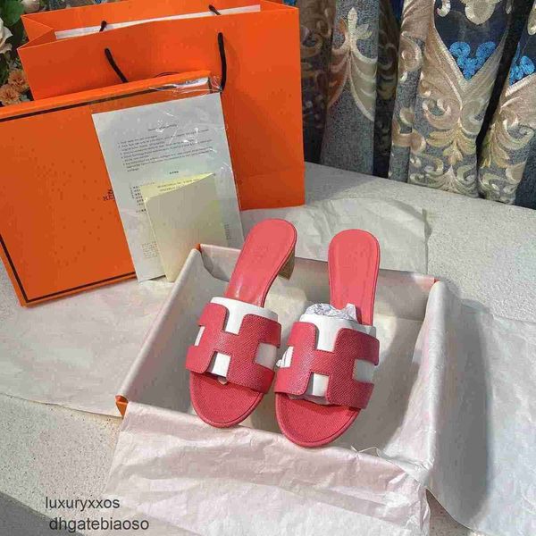 

h slipper orans sandal leather leisure outwear heel woman women's holiday beach thick shoe 2023 ins candy color a2nporan