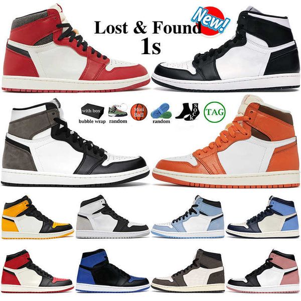 

1 with box men women basketball shoes starfish 1s lows lost found patent bred mid high reverse mocha stage haze university blue twist traine, Black