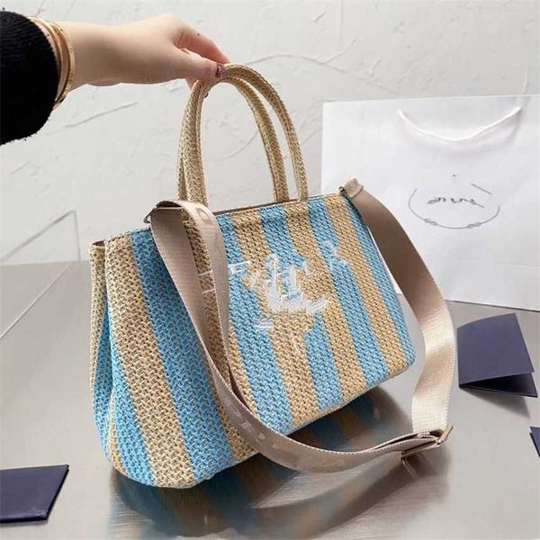 

15% off 2023 fashion handbag women's new korean version shoulder large capacity commuter woven stripe contrast underarm bag p home