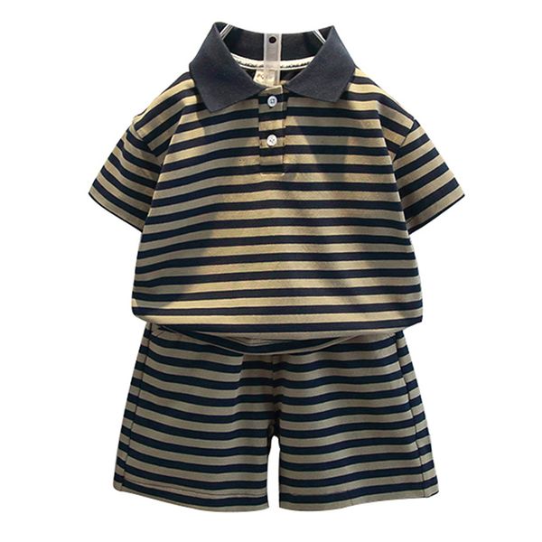 

setssuits kids summer clothes striped pattern for boys casual style toddler children 230510