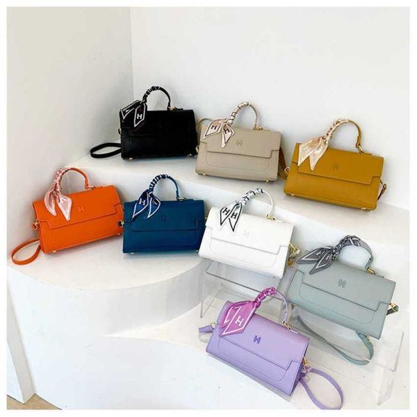 

15% off 2023 handbag new fashion litchi pattern scarf handbag popular women's simple oblique cross small square bags