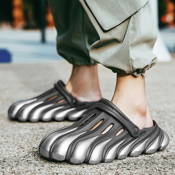 

slippers summer men indoor outdoor two wear shoes male beach street sandals thick sole mens platform slides footwear 230510, Black