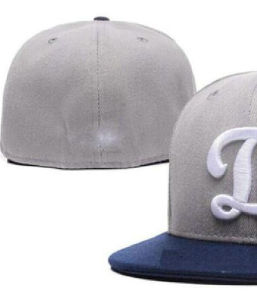 

2023 men's los angeles baseball full closed caps summer navy letter bone men women black color all 32 teams casual sport flat fitted ha, Blue;gray