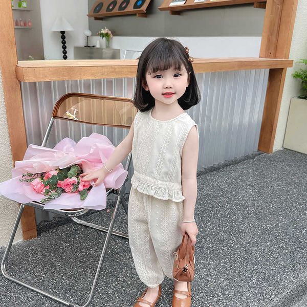 

clothing sets girls summer clothes lace floral tracksuits for girls casual style clothes girl toddler costumes for children aa230510, White