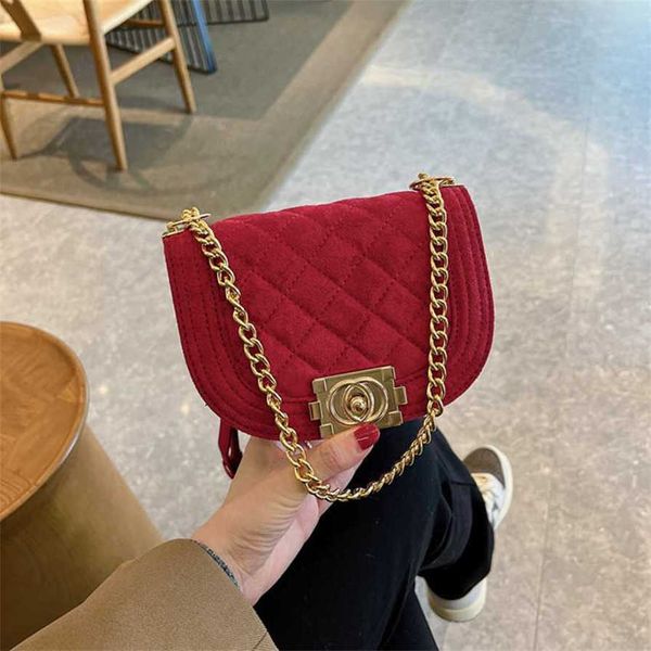 

17% off 2023 fashion handbag texture lingge saddle chain shoulder new women's autumn/winter crossbody bag trend