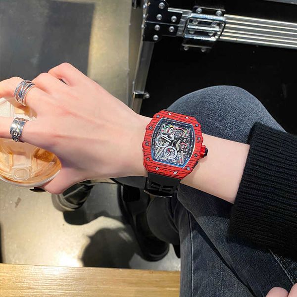 

super mechanical chronograph wrist watches rm50-03 cassie fashion advanced sense wine bucket male red devil men's waterproof designer a, Slivery;brown