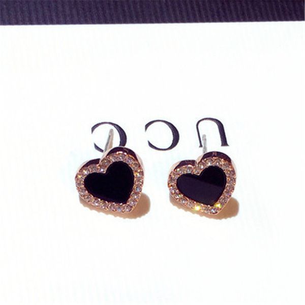 

designer earring silver heart stud earring for women 925 sterling rose gold shining crystal ear rings diamond earings designer jewlery desig, Golden;silver