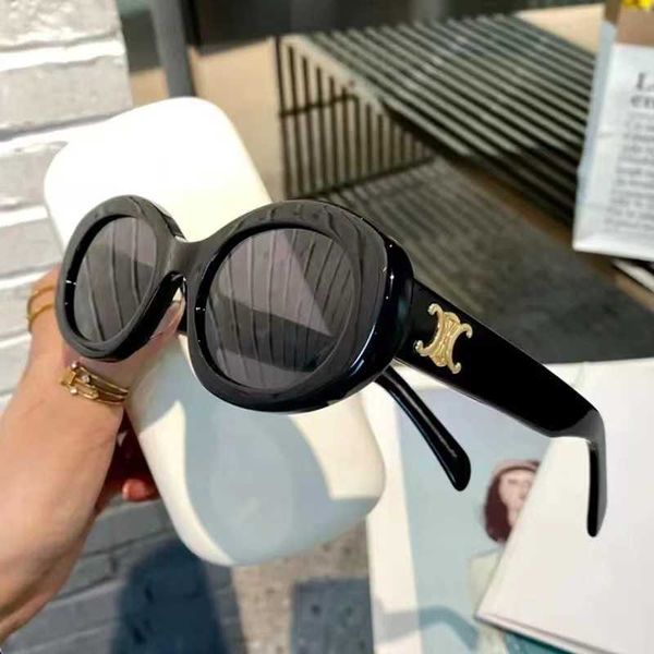 

20232023new triumphal arch women's advanced sense ins sunglasses men's oval net red glasses, White;black